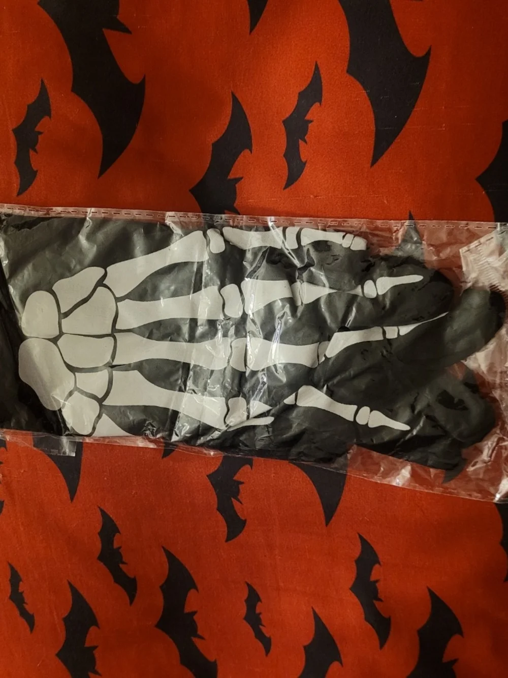 Skeleton Print Black Gloves for Kids Costume Dance